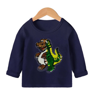 Dječja majica dugih rukava, pamuk, dječja majica sa šljokicama i dvostrukim rukavima, dječja odjeća 2-12 godina