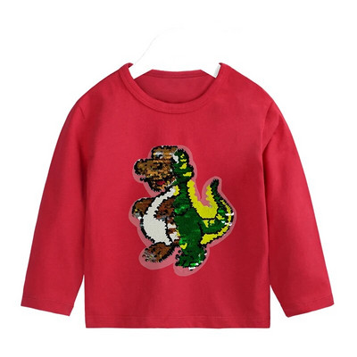 Dječja majica dugih rukava, pamuk, dječja majica sa šljokicama i dvostrukim rukavima, dječja odjeća 2-12 godina