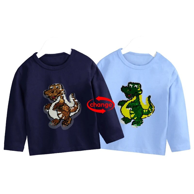 Dječja majica dugih rukava, pamuk, dječja majica sa šljokicama i dvostrukim rukavima, dječja odjeća 2-12 godina