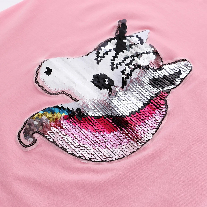 Dječja majica dugih rukava, pamuk, dječja majica sa šljokicama i dvostrukim rukavima, dječja odjeća 2-12 godina