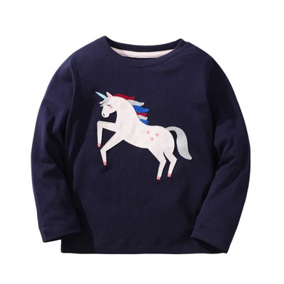 Bērnu pavasara apģērbs ar garām piedurknēm kokvilnas T krekli Meiteņu multfilmas ar zemeņu apdruku Bērnu T-krekli ar ziediem rudens topi