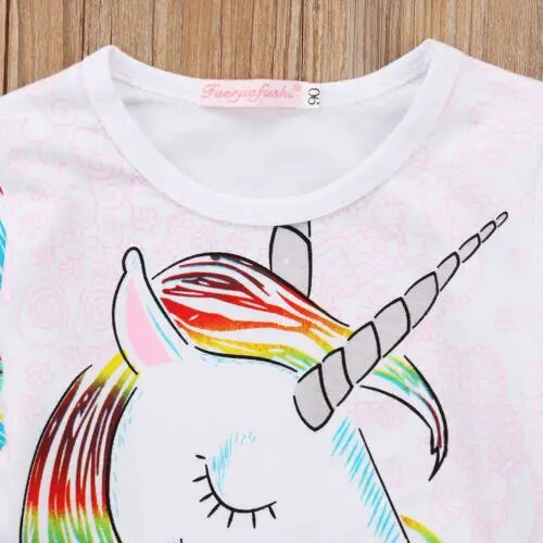 Mala djeca Djevojčice Jednorog Gornje majice Ljetne majice dugih rukava T-shirt Odjeća Ležerna 1-6T