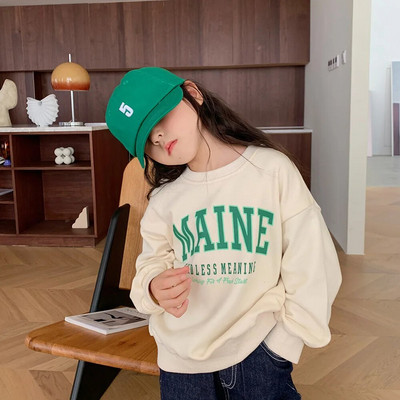 Modne majice za djevojčice Jesenske nove dječje majice dugih rukava Majice s o-izrezom s printom crtića Dječja trendi odjeća Majice za dječake