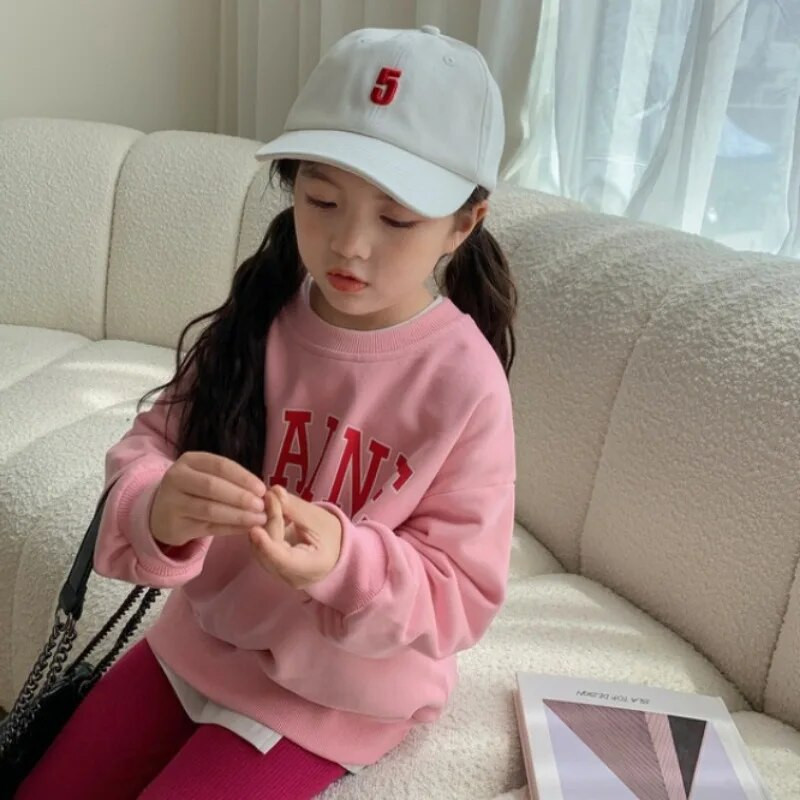 Modne majice za djevojčice Jesenske nove dječje majice dugih rukava Majice s o-izrezom s printom crtića Dječja trendi odjeća Majice za dječake