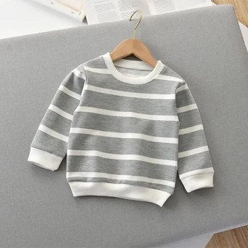 1-5 години Пролетно-есенна тениска Раирани пуловери с дълъг ръкав Бебешки дрехи Толдърска риза Долна риза за момчета Момичета