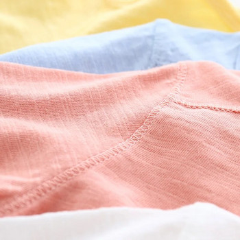 2023 Лято Ново 2-8 9 10 години Бебешки детски дрехи Едноцветен мек памучен пуловер с дълъг ръкав Основна тениска за деца Момчета