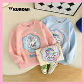 Tricou pentru fete Sanrioed Kuromi Cinnamoroll Anime toamnă primăvară bumbac paiete prințesă costum copil copil mic haine cu mânecă lungă cadou