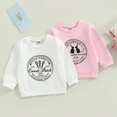 FOCUSNORM Lieldienu bērni, meitenes, zēni, sporta krekli T krekli 1-6 g. trusis ar burtu apdruku, džemperi ar garām piedurknēm