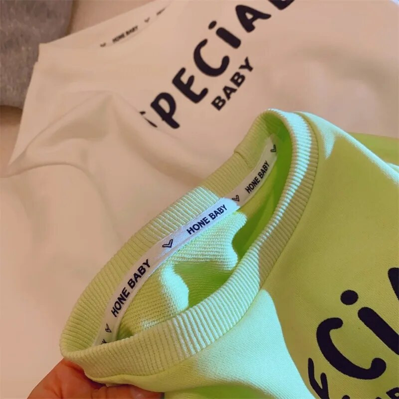 Proljeće Jesen Dječje ležerne majice za dječake Djevojčice Majice dugih rukava s printom slova Dječji sportski ležerni pulover Odjeća za bebe