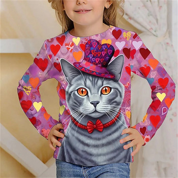Kawaii Ρούχα για κορίτσια Καμηλοπάρδαλη γάτα παπαγάλος κουνέλι Παιδικά κοριτσίστικα μπλουζάκια 2023 Φθινόπωρο μόδας παιδικά μπλουζάκια σχεδιαστών ζωάκι
