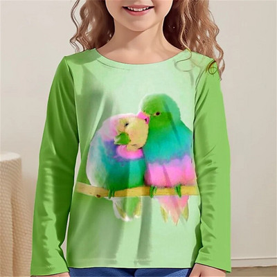 Kawaii odjeća za djevojčice Žirafa Mačka Papiga Zec Dječje majice za djevojčice Jesenska moda 2023. Dječje dizajnerske majice majica Životinje