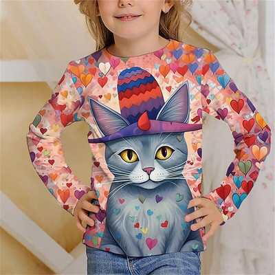 Kawaii odjeća za djevojčice Žirafa Mačka Papiga Zec Dječje majice za djevojčice Jesenska moda 2023. Dječje dizajnerske majice majica Životinje