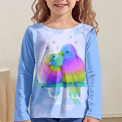 Kawaii odjeća za djevojčice Žirafa Mačka Papiga Zec Dječje majice za djevojčice Jesenska moda 2023. Dječje dizajnerske majice majica Životinje