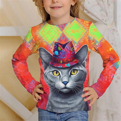 Kawaii odjeća za djevojčice Žirafa Mačka Papiga Zec Dječje majice za djevojčice Jesenska moda 2023. Dječje dizajnerske majice majica Životinje