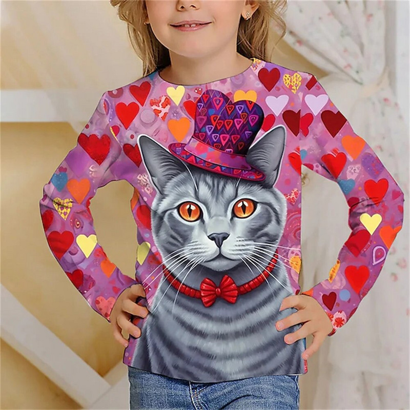 Kawaii odjeća za djevojčice Žirafa Mačka Papiga Zec Dječje majice za djevojčice Jesenska moda 2023. Dječje dizajnerske majice majica Životinje