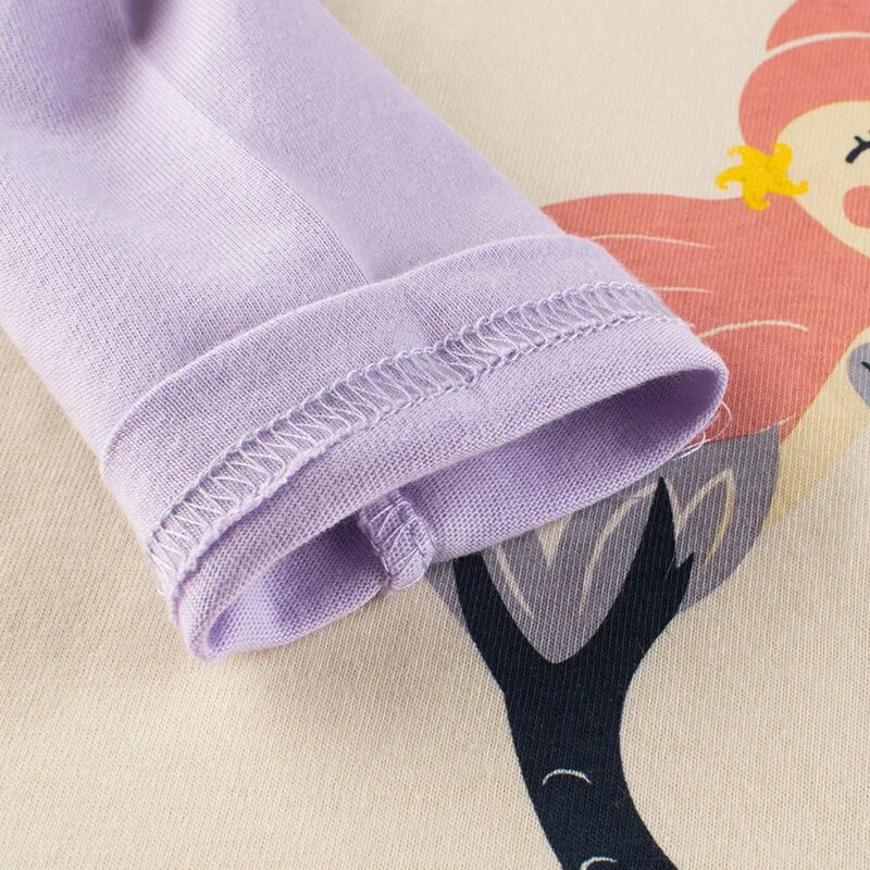 2-8T Majica kratkih rukava za malu djecu i djevojčice Proljetna odjeća za dojenčad s dugim rukavima Široki gornji dio Dječja majica s printom sirena Slatke slatke majice