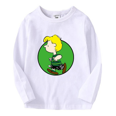 Snoopy pikkade varrukatega laste T-särk Kawaii trükitud Beebi T-särk Poisi Tüdrukule O Kaelusega Pullover Multifilm Väikelapse riided Sügis õhukesed topid