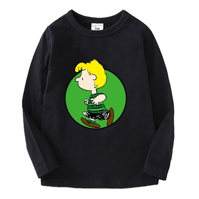 Snoopy pikkade varrukatega laste T-särk Kawaii trükitud Beebi T-särk Poisi Tüdrukule O Kaelusega Pullover Multifilm Väikelapse riided Sügis õhukesed topid