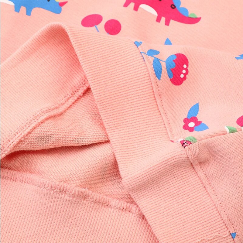 Little maven Dukserice za djevojčice Otisci dinosaura Ružičasta odjeća za djevojčice Novo jesen 2023. Dječja odjeća Dječje majice dugih rukava