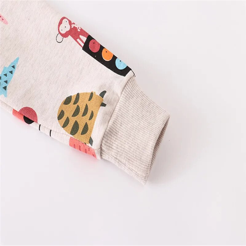 Lēcieni Metri Jaunumi Dzīvnieki Bērnu Džemperi Karikatūra Zēni Meitenes Rudens Ziemas Mazuļi ar kapuci Garām piedurknēm Apģērbi Džemperi