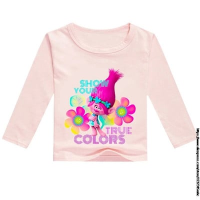 Proljetno ljeto pulover Dječja odjeća Trolls 2 Pamuk Dječaci Djevojčice Majica dugih rukava Mala djeca Dječje majice