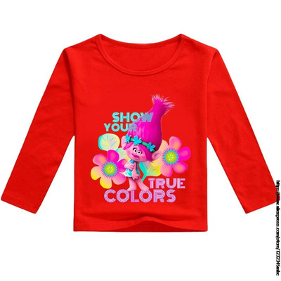 Proljetno ljeto pulover Dječja odjeća Trolls 2 Pamuk Dječaci Djevojčice Majica dugih rukava Mala djeca Dječje majice