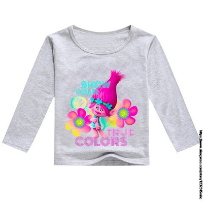 Proljetno ljeto pulover Dječja odjeća Trolls 2 Pamuk Dječaci Djevojčice Majica dugih rukava Mala djeca Dječje majice