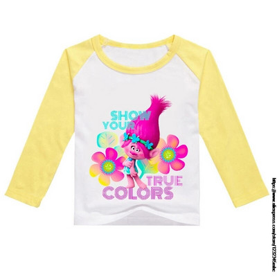 Proljetno ljeto pulover Dječja odjeća Trolls 2 Pamuk Dječaci Djevojčice Majica dugih rukava Mala djeca Dječje majice