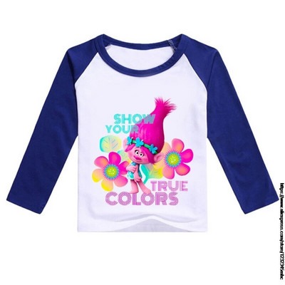 Proljetno ljeto pulover Dječja odjeća Trolls 2 Pamuk Dječaci Djevojčice Majica dugih rukava Mala djeca Dječje majice