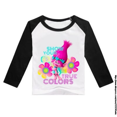 Proljetno ljeto pulover Dječja odjeća Trolls 2 Pamuk Dječaci Djevojčice Majica dugih rukava Mala djeca Dječje majice