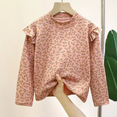 Majica kratkih rukava za djevojčice 2023. Potkošulja za djevojčice Majica dugih rukava Jednobojna pamučna proljeće i jesen Dječja beba bijela majica