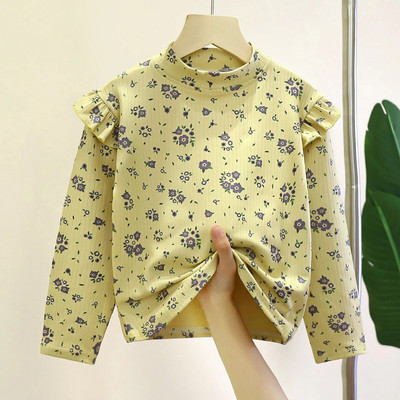 Majica kratkih rukava za djevojčice 2023. Potkošulja za djevojčice Majica dugih rukava Jednobojna pamučna proljeće i jesen Dječja beba bijela majica