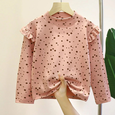 Majica kratkih rukava za djevojčice 2023. Potkošulja za djevojčice Majica dugih rukava Jednobojna pamučna proljeće i jesen Dječja beba bijela majica