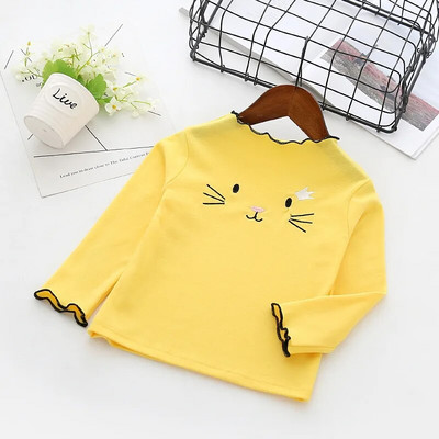 Majica kratkih rukava za djevojčice 2023. Potkošulja za djevojčice Majica dugih rukava Jednobojna pamučna proljeće i jesen Dječja beba bijela majica