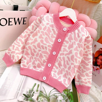 Sügistalvine väikelaste riided Tüdrukutele kampsunid Kootud kampsun Kardigan pikkade varrukatega tüdrukute mantel Laste jope Laste ülerõivad