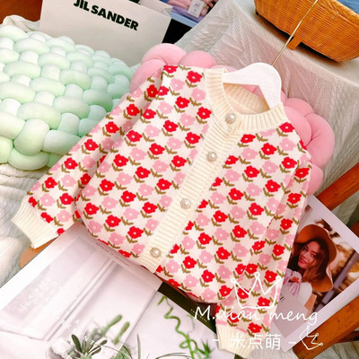 Sügistalvine väikelaste riided Tüdrukutele kampsunid Kootud kampsun Kardigan pikkade varrukatega tüdrukute mantel Laste jope Laste ülerõivad