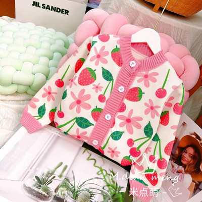 Sügistalvine väikelaste riided Tüdrukutele kampsunid Kootud kampsun Kardigan pikkade varrukatega tüdrukute mantel Laste jope Laste ülerõivad