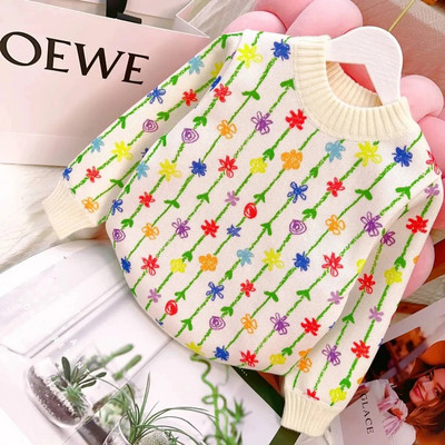 Sügistalvine väikelaste riided Tüdrukutele kampsunid Kootud kampsun Kardigan pikkade varrukatega tüdrukute mantel Laste jope Laste ülerõivad