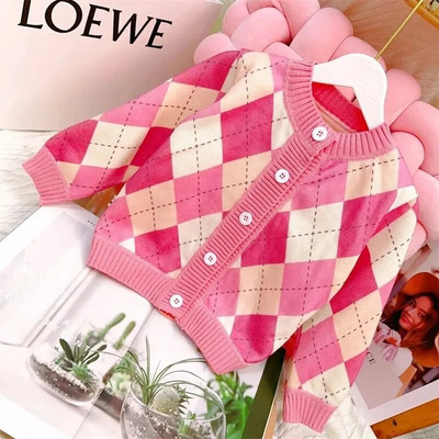 Sügistalvine väikelaste riided Tüdrukutele kampsunid Kootud kampsun Kardigan pikkade varrukatega tüdrukute mantel Laste jope Laste ülerõivad