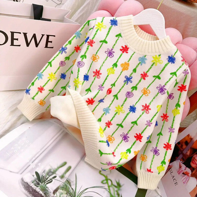 Sügistalvine väikelaste riided Tüdrukutele kampsunid Kootud kampsun Kardigan pikkade varrukatega tüdrukute mantel Laste jope Laste ülerõivad