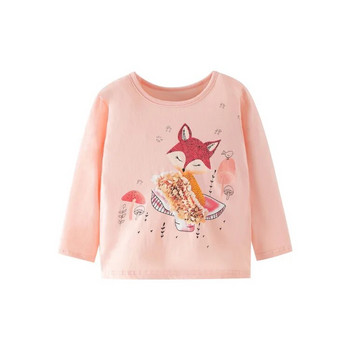 Little maven Тениска с дълги ръкави Ежедневни дрехи за бебета и момичета Есенни памучни меки и удобни прекрасни за малки деца от 2 до 7
