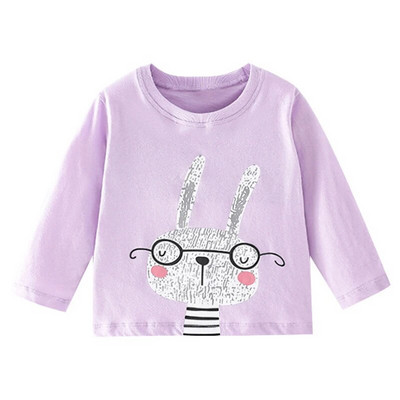 Little maven T-krekls ar garām piedurknēm Meiteņu zīdaiņiem Ikdienas apģērbi Rudens Kokvilna Mīksts un komfortabls Jauki 2 līdz 7 gadus veciem bērniem