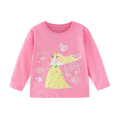 Little maven T-krekls ar garām piedurknēm Meiteņu zīdaiņiem Ikdienas apģērbi Rudens Kokvilna Mīksts un komfortabls Jauki 2 līdz 7 gadus veciem bērniem