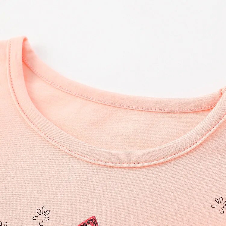 Little maven T-krekls ar garām piedurknēm Meiteņu zīdaiņiem Ikdienas apģērbi Rudens Kokvilna Mīksts un komfortabls Jauki 2 līdz 7 gadus veciem bērniem