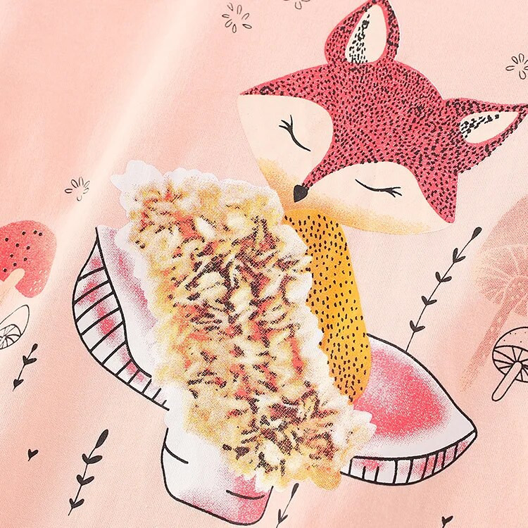 Little maven T-krekls ar garām piedurknēm Meiteņu zīdaiņiem Ikdienas apģērbi Rudens Kokvilna Mīksts un komfortabls Jauki 2 līdz 7 gadus veciem bērniem