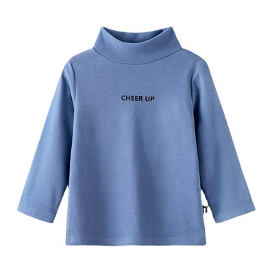 2023. g. bērnu sporta krekli, zēni, meitene, silti, topi ar augstu apkakli T-krekli rudens ziema, tīras krāsas, garām piedurknēm, bērnu T-krekls, mīksts bērnu apģērbs