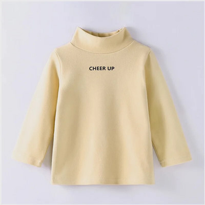 2023. g. bērnu sporta krekli, zēni, meitene, silti, topi ar augstu apkakli T-krekli rudens ziema, tīras krāsas, garām piedurknēm, bērnu T-krekls, mīksts bērnu apģērbs