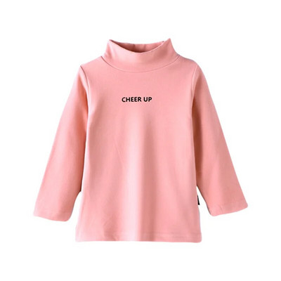 2023. g. bērnu sporta krekli, zēni, meitene, silti, topi ar augstu apkakli T-krekli rudens ziema, tīras krāsas, garām piedurknēm, bērnu T-krekls, mīksts bērnu apģērbs