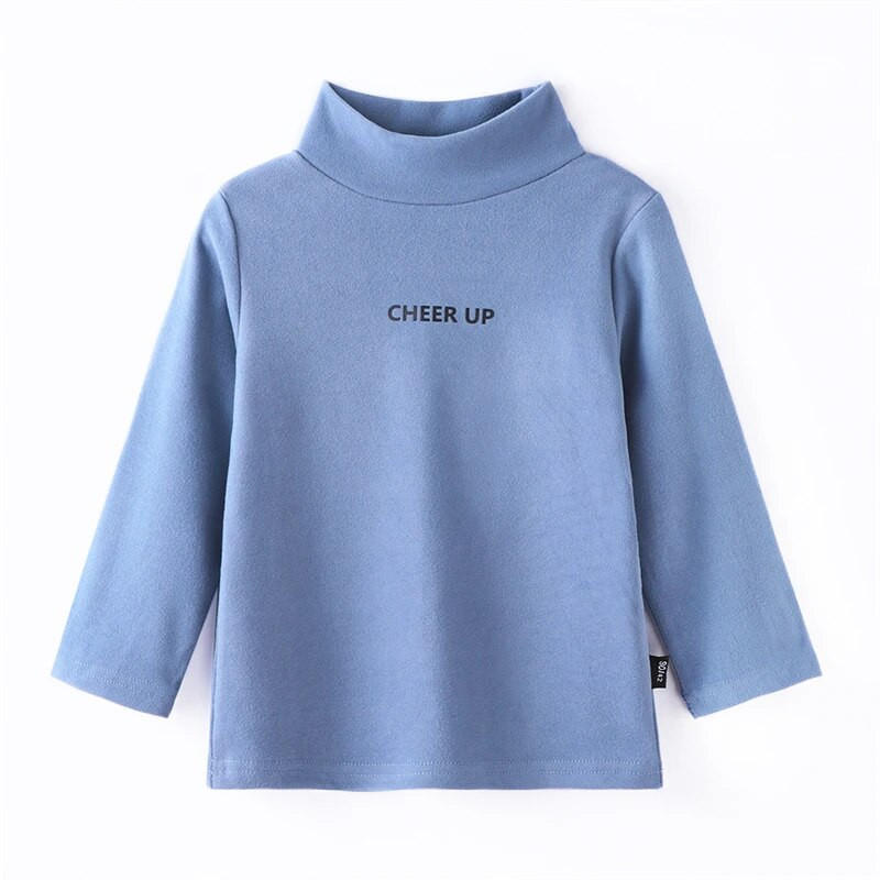 2023. g. bērnu sporta krekli, zēni, meitene, silti, topi ar augstu apkakli T-krekli rudens ziema, tīras krāsas, garām piedurknēm, bērnu T-krekls, mīksts bērnu apģērbs