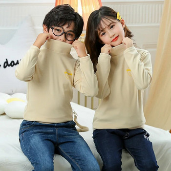 1-12 χρονών Αγόρια Κορίτσια Φθινοπωρινό μπλουζάκι Απαλό βελούδινο πουλόβερ με ζεστό κάτω μέρος Πουλόβερ ζιβάγκο μακρυμάνικο πουλόβερ Basic Παιδικό μπλουζάκι